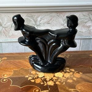 MID CENTURY MODERN HARRIS POTTERIES CHICAGO ILLINOIS BLACK 10" DANCERS